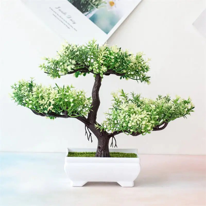 Buy - Artificial Pine Bonsai Tree Small Potted Fake Plant for Home Decor - Babylon