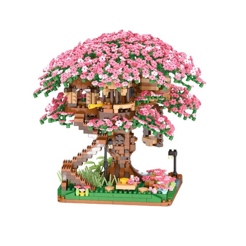 Buy - Blossoming Sakura Tree House - 2138 - Piece City Street View Building Block Set for Children's Gifts - Babylon