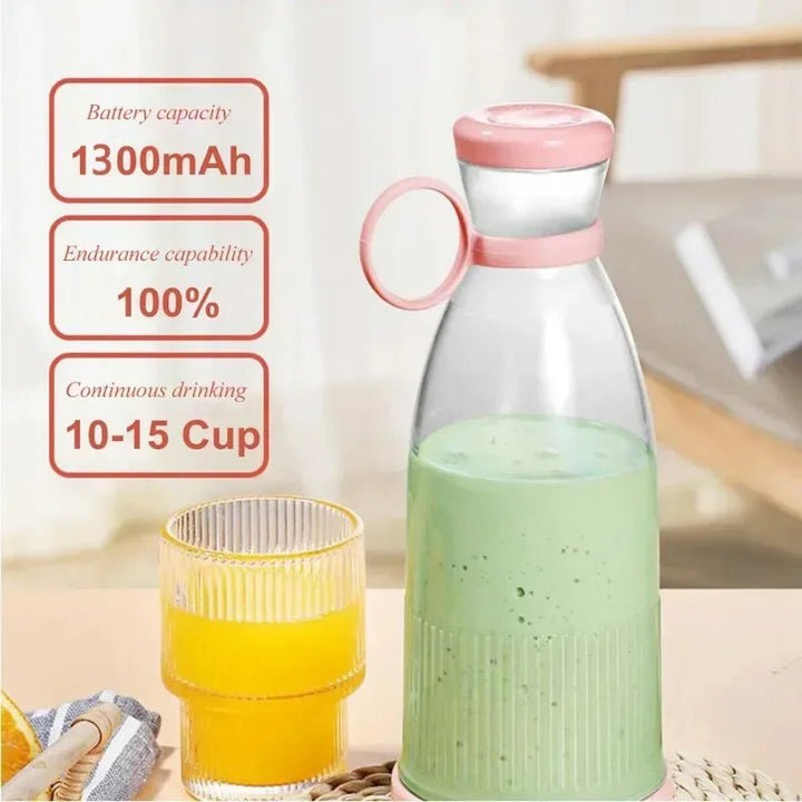 Buy - FreshJuice Portable Rechargeable Blender - Blue/Pink USB Mini Smoothie Maker for Fresh Fruit Juices, Fast Electric Mixer & Ice Crusher - Babylon