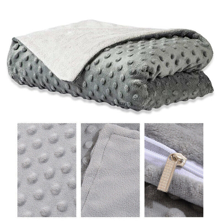 Gray Velvet Weighted Blanket Cover, Soft Breathable Duvet, Zip Bubble Quilt, Comfortable Heavy Blanket Cover - Babylon