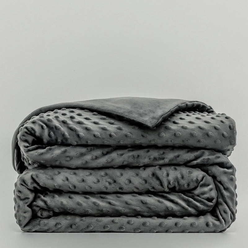 Buy - Gray Velvet Weighted Blanket Cover, Soft Breathable Duvet, Zip Bubble Quilt, Comfortable Heavy Blanket Cover - Babylon