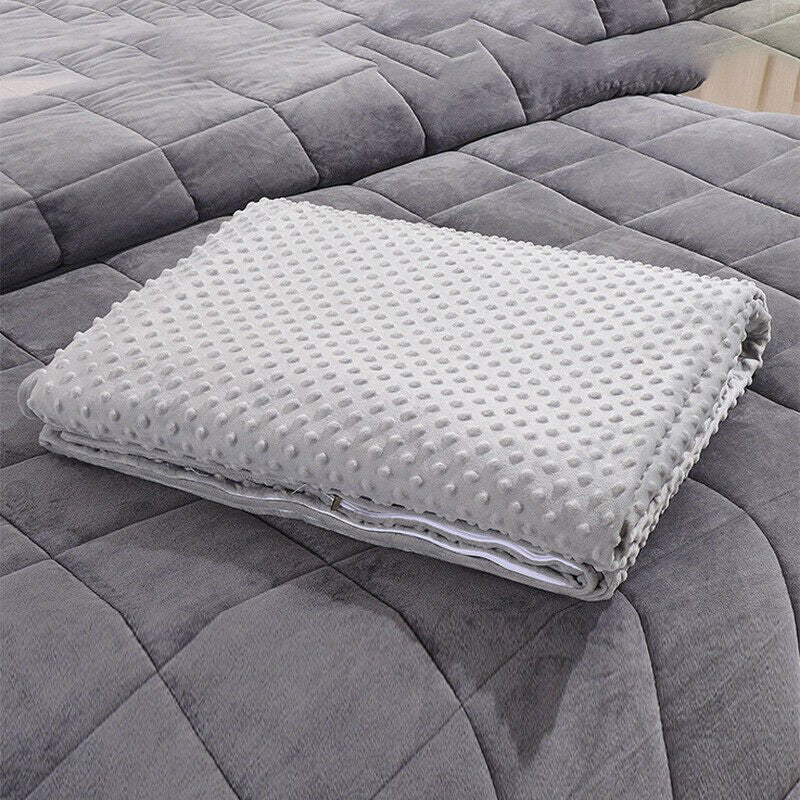 Gray Velvet Weighted Blanket Cover, Soft Breathable Duvet, Zip Bubble Quilt, Comfortable Heavy Blanket Cover - Babylon