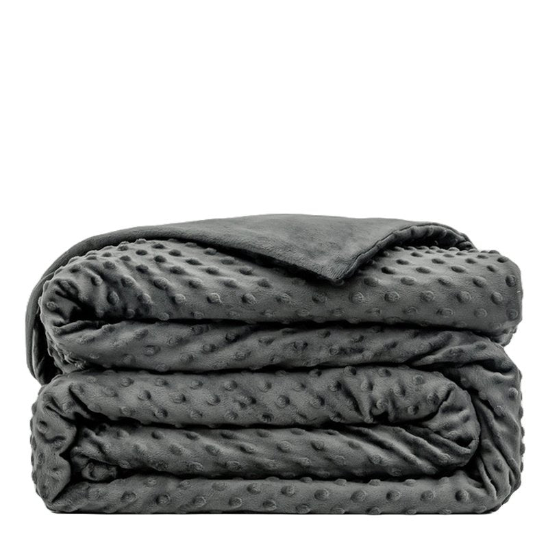 Buy - Gray Velvet Weighted Blanket Cover, Soft Breathable Duvet, Zip Bubble Quilt, Comfortable Heavy Blanket Cover - Babylon