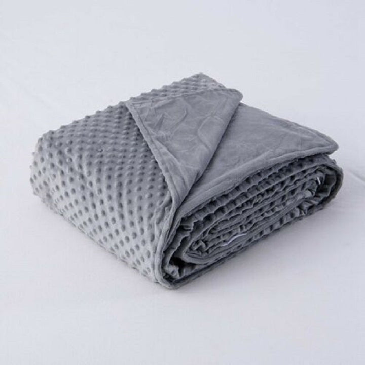 Gray Velvet Weighted Blanket Cover, Soft Breathable Duvet, Zip Bubble Quilt, Comfortable Heavy Blanket Cover - Babylon