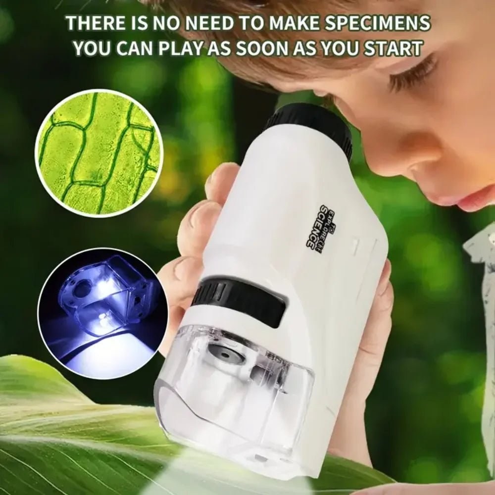 Handheld Lab Microscope 60-120x with LED Light - Battery Powered Kids Science Microscope - Babylon