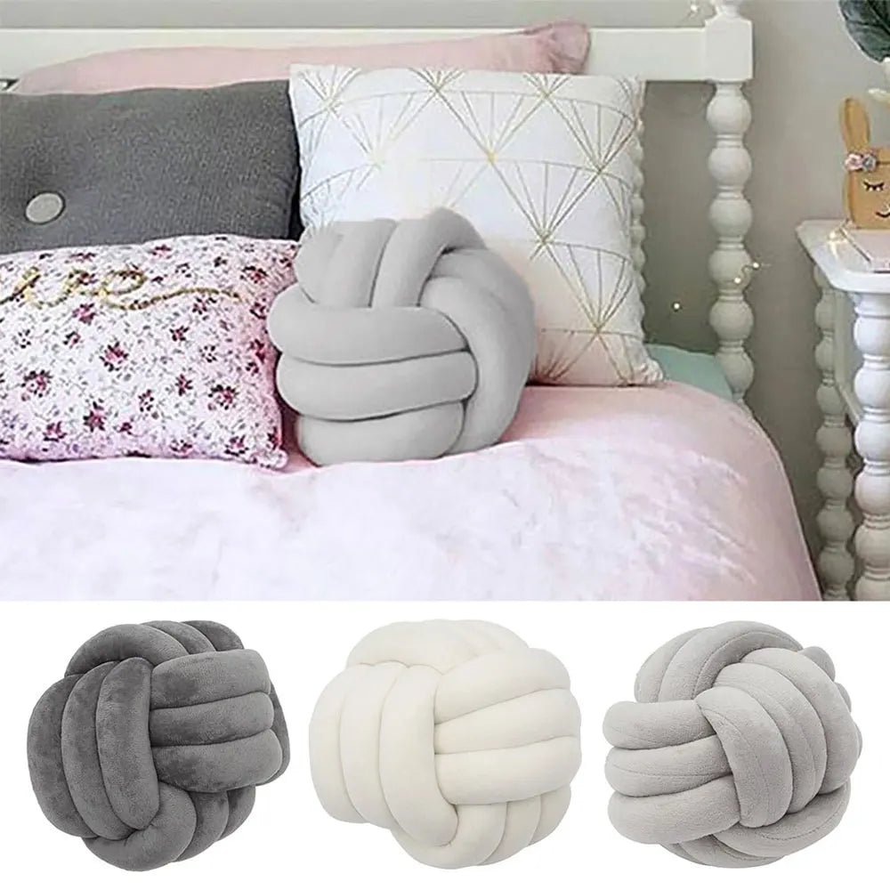 Buy - Handmade Knot Ball Cushion - 7.9" Soft Plush Bedroom Decor - Babylon