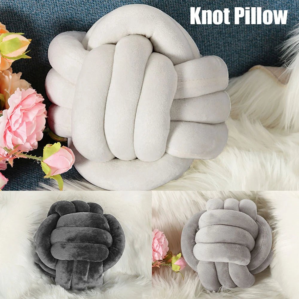 Buy - Handmade Knot Ball Cushion - 7.9" Soft Plush Bedroom Decor - Babylon