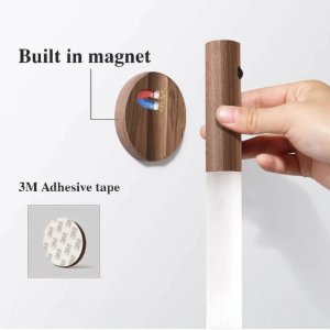 Buy - LED USB Wireless Wood Stick Night Light Warm Motion Sensor Wall Lamp Magnetic Corridor Cabinet Wardrobe Light Decor Home Light - Babylon