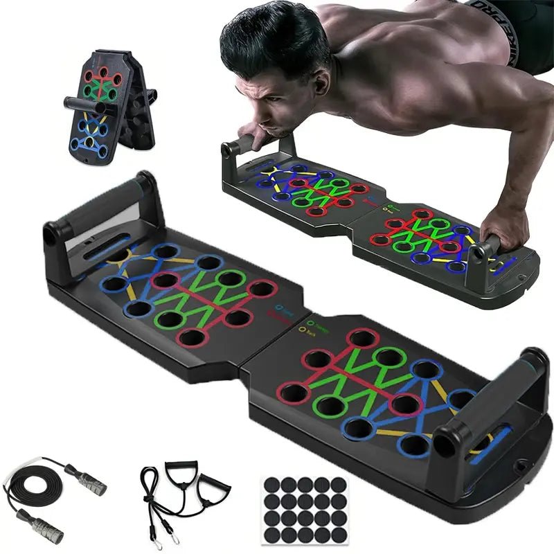 Buy - Portable Multifunction Push - Up Board Set with Handles - Foldable Fitness Equipment for Chest, Abs, Arms, and Back Training - Babylon