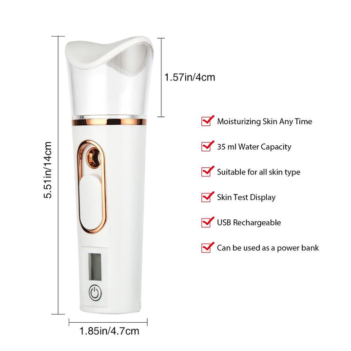 Buy - Rechargeable Nano Mist Facial Sprayer & Skin Tester – Hydrating Face Steamer and Beauty Tool - Babylon