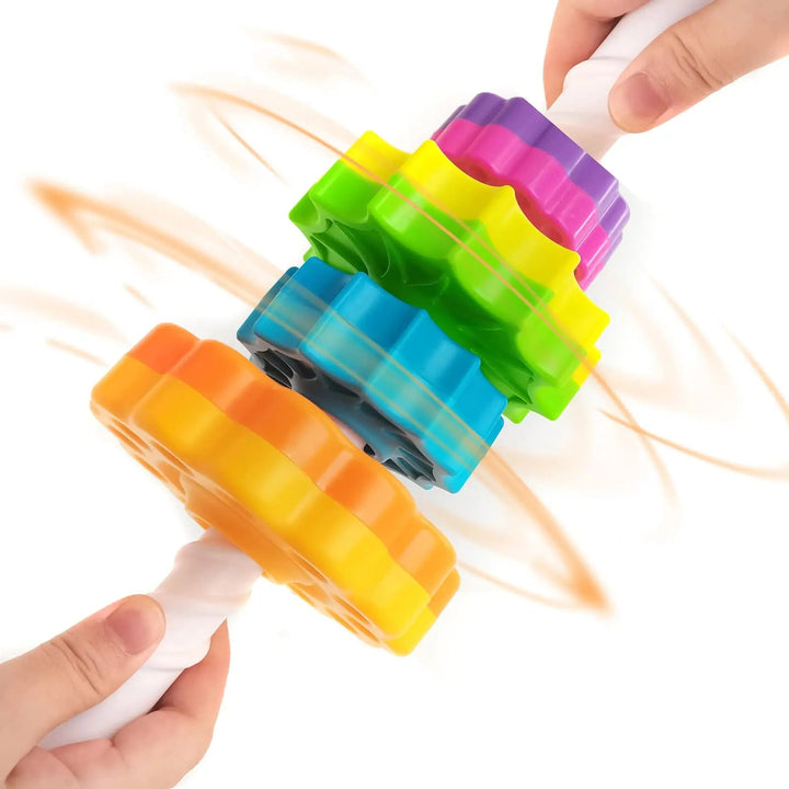 Buy - Stacking Rainbow Gears - Montessori Educational Sensory Toy for Kids, Toddler Motor Skills Stacking Tower - Babylon
