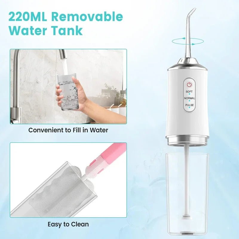 Buy - Ultimate Portable Dental Water Flosser: USB Rechargeable, 4 Tips, 220ml - Babylon