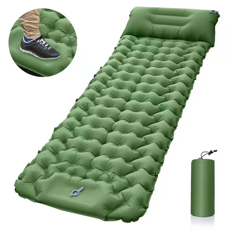 Ultralight Camping Sleeping Pad with Pillows - Inflatable Outdoor Travel Mat, Folding Bed for Hiking and Trekking - Babylon