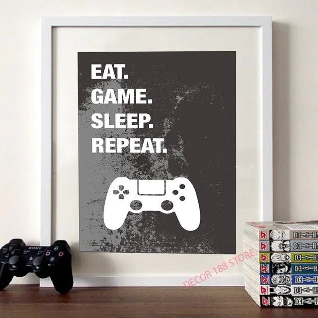 Buy - Video Game Prints Black White Posters Teen Boy Bedroom Decor - Babylon