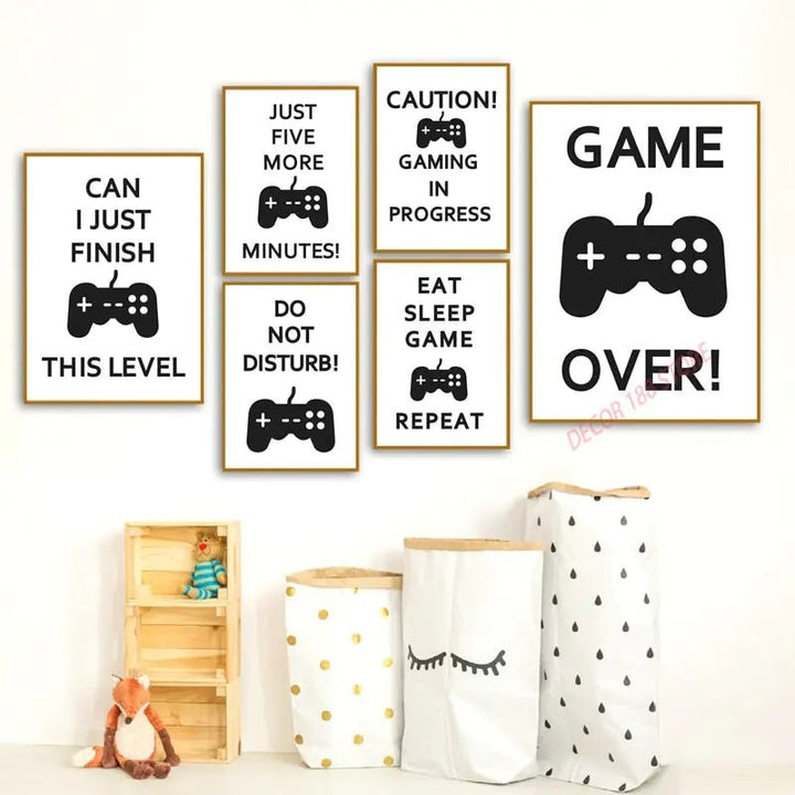 Buy - Video Game Prints Black White Posters Teen Boy Bedroom Decor - Babylon