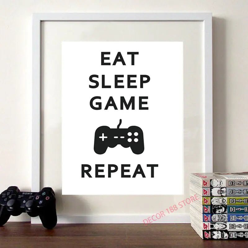 Buy - Video Game Prints Black White Posters Teen Boy Bedroom Decor - Babylon