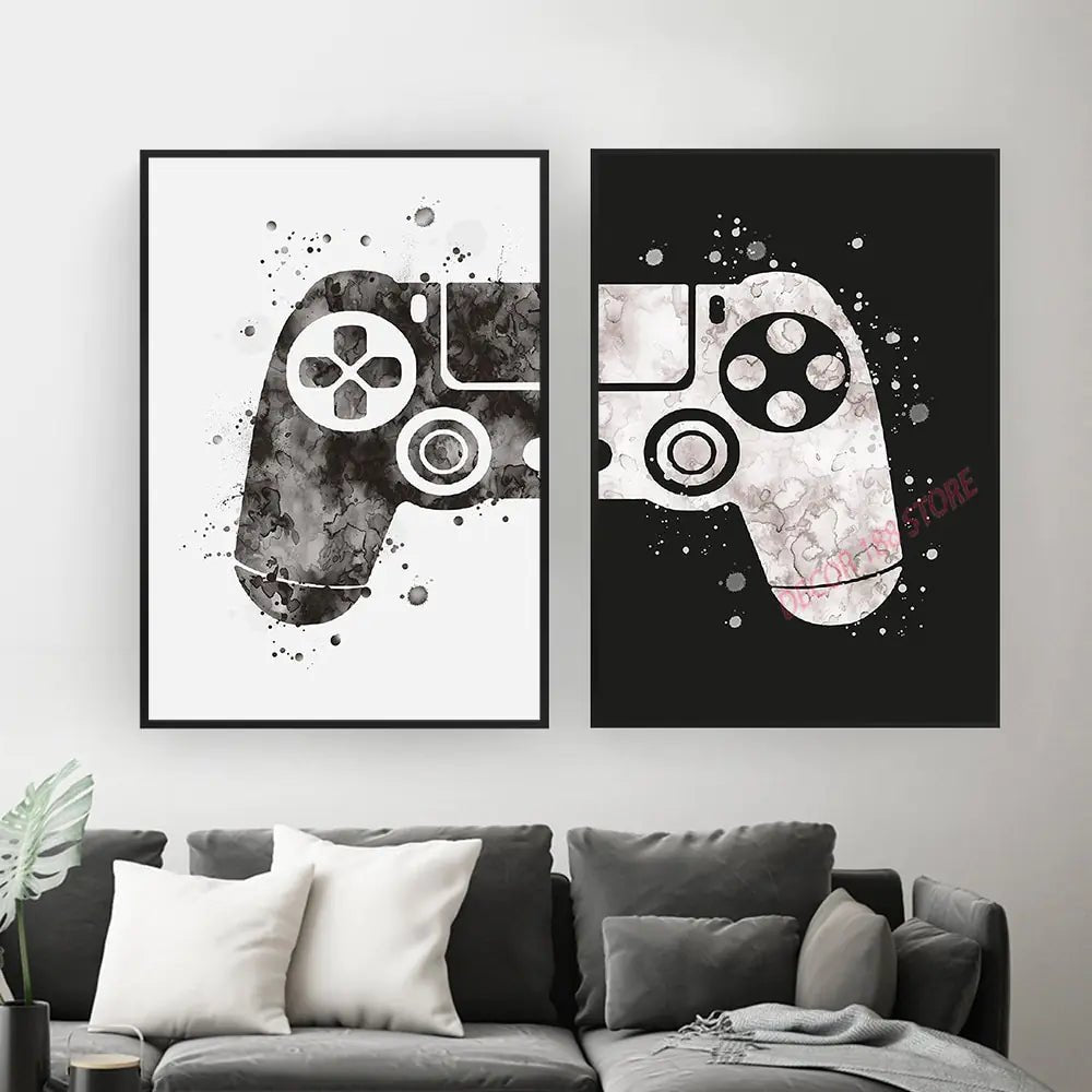 Buy - Video Game Prints Black White Posters Teen Boy Bedroom Decor - Babylon